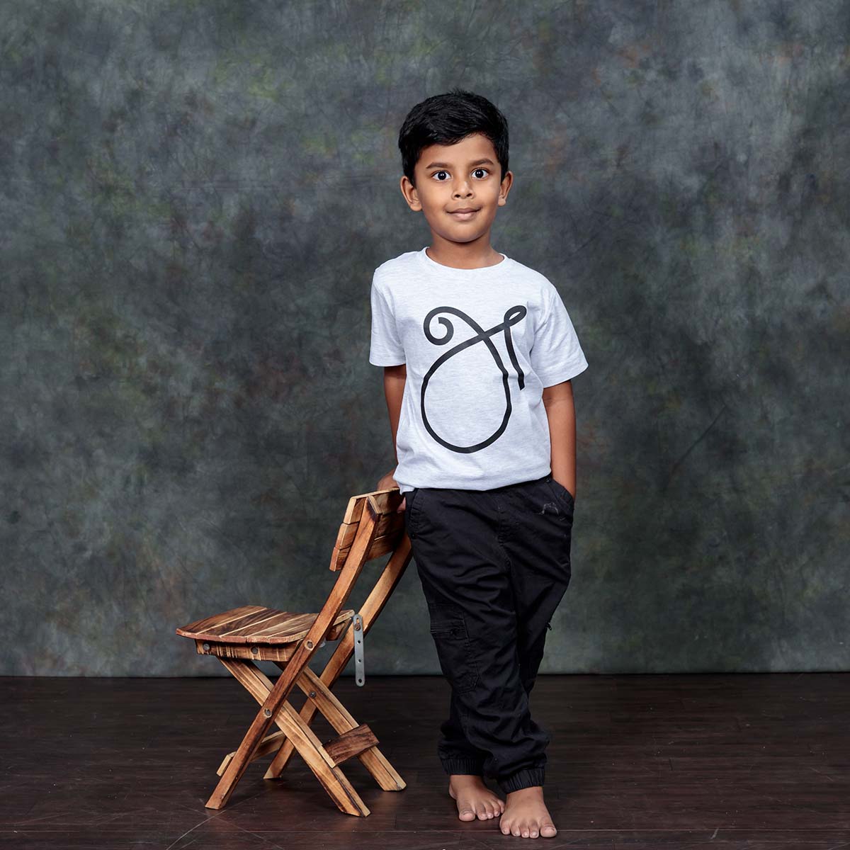 Tamil Typography Ecru Kids T-Shirt Venbaa Tamil Lifestyle Store
