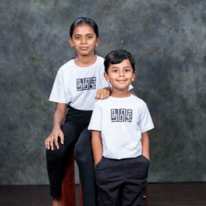 Bro Sis Combo Tamil kids t-shirt with modern typography design