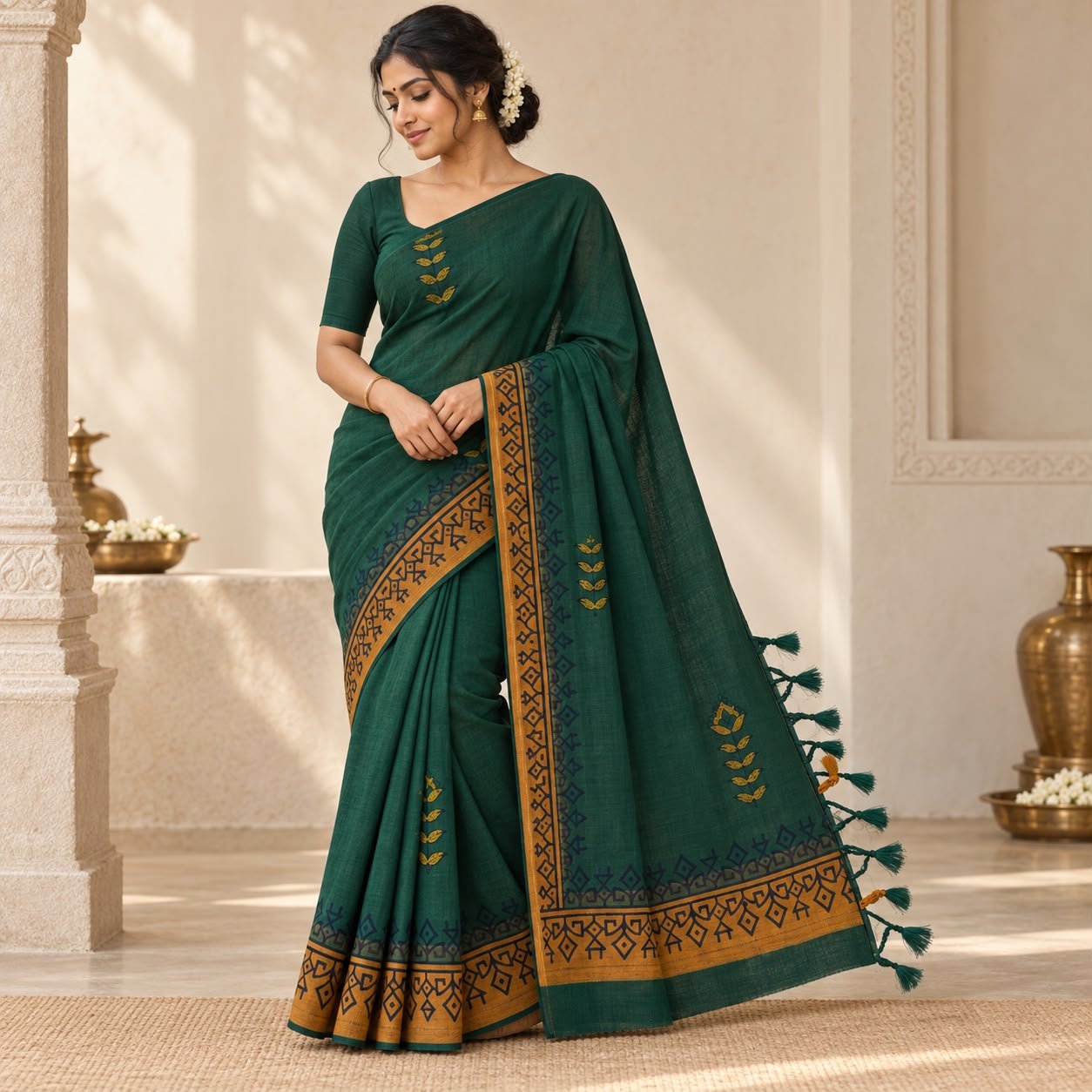 Premium Hand Block Printed Sarees
